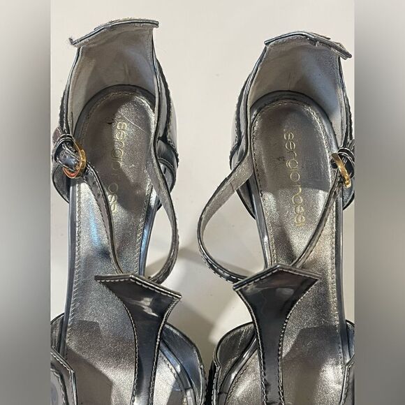 Sergio Rossi Silver/Gray Metallic Heels - Picture 7 of 11